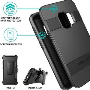 Galaxy S9 Case Pelican Voyager Military Grade Screen Protector and Holster Black